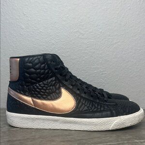 Nike Blazer Mid Leather Promo Quilted Blk Red Bronze Sneaker W’s 7